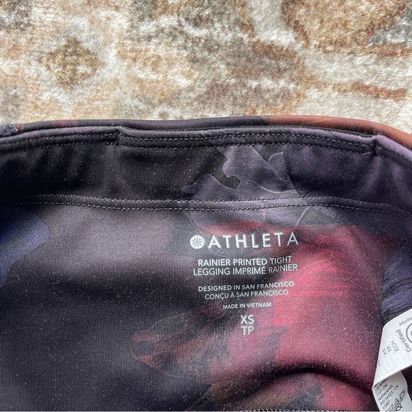 Athleta Rainer Printed Tight leggings Night Bloom Black - Picture 3 of 6